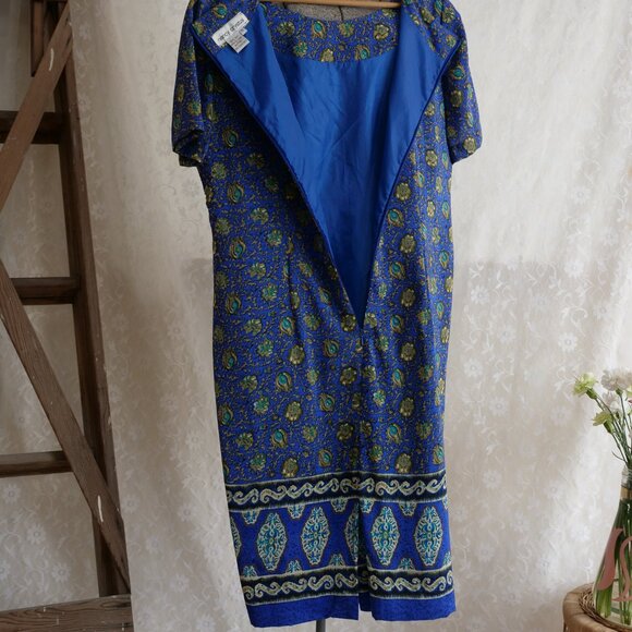 Vintage 100% Silk Nancy Crystal Dress Women's M Paisley Print Spring Summer 90s - Picture 4 of 7